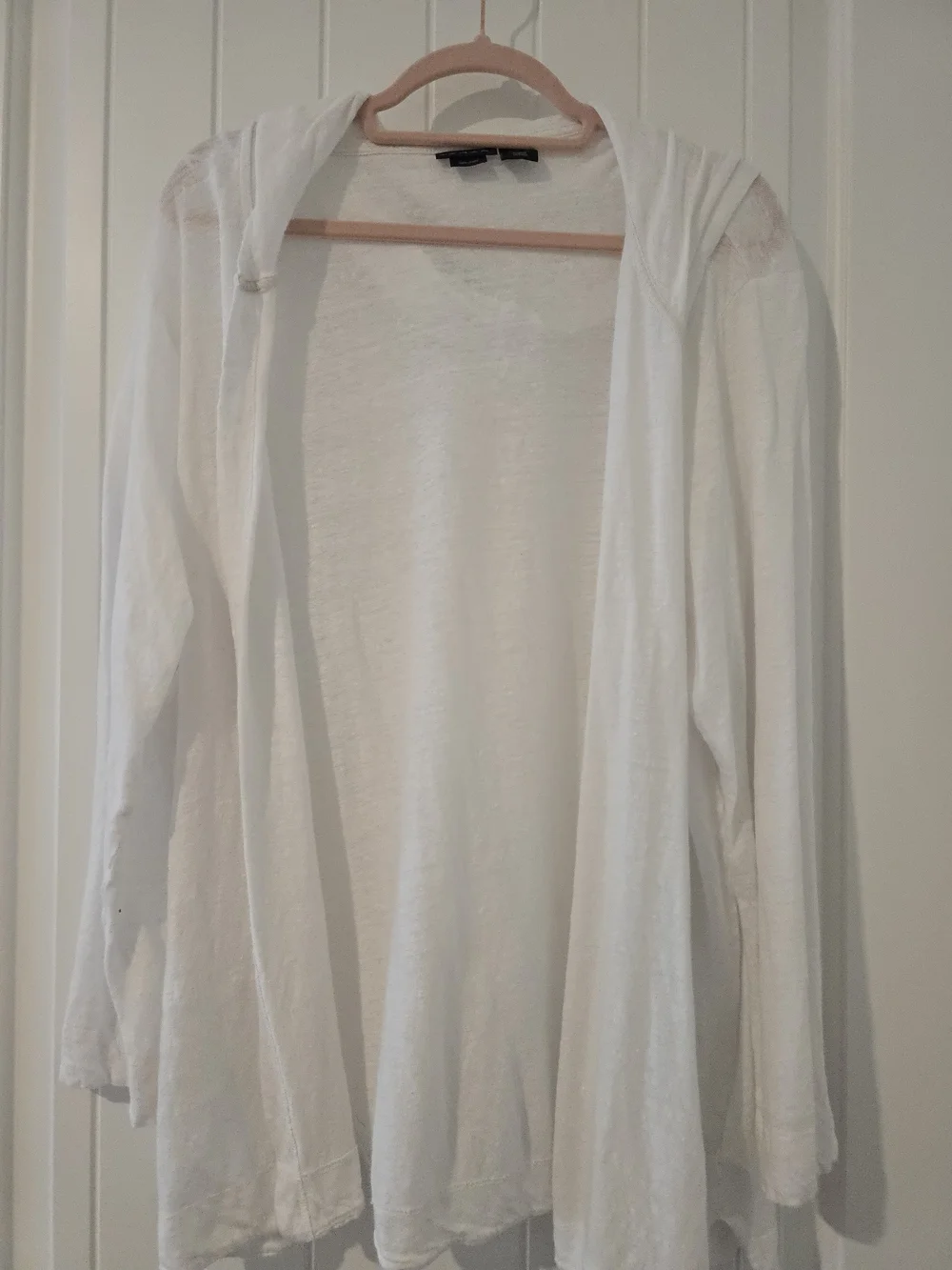 Tahari White Linen Hooded Open Cardigan 3X - Picture 1 of 3